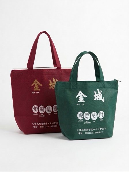 金城紅色及綠色拉鏈外賣保溫袋客戶訂單